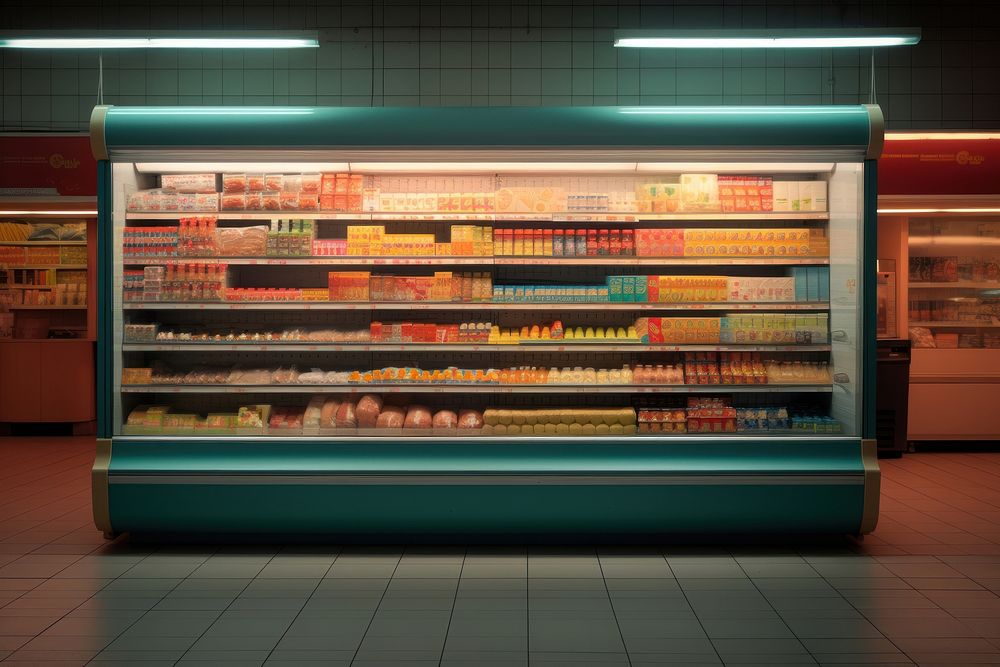 Shop supermarket architecture illuminated. AI generated Image by rawpixel.