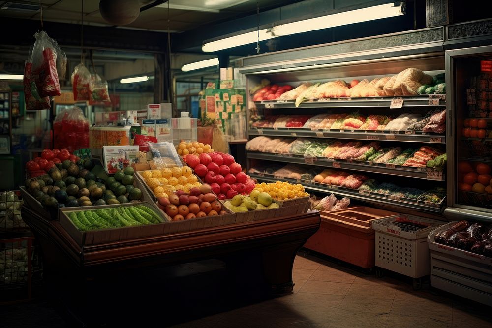 Shop supermarket food architecture. AI generated Image by rawpixel.