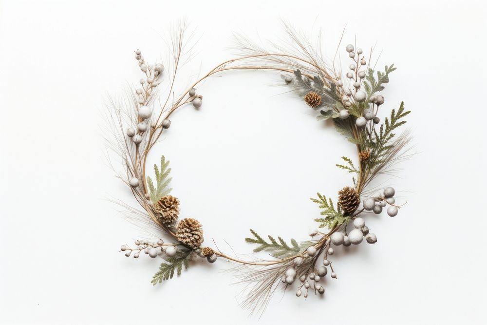 Christmas frame wreath jewelry plant. 