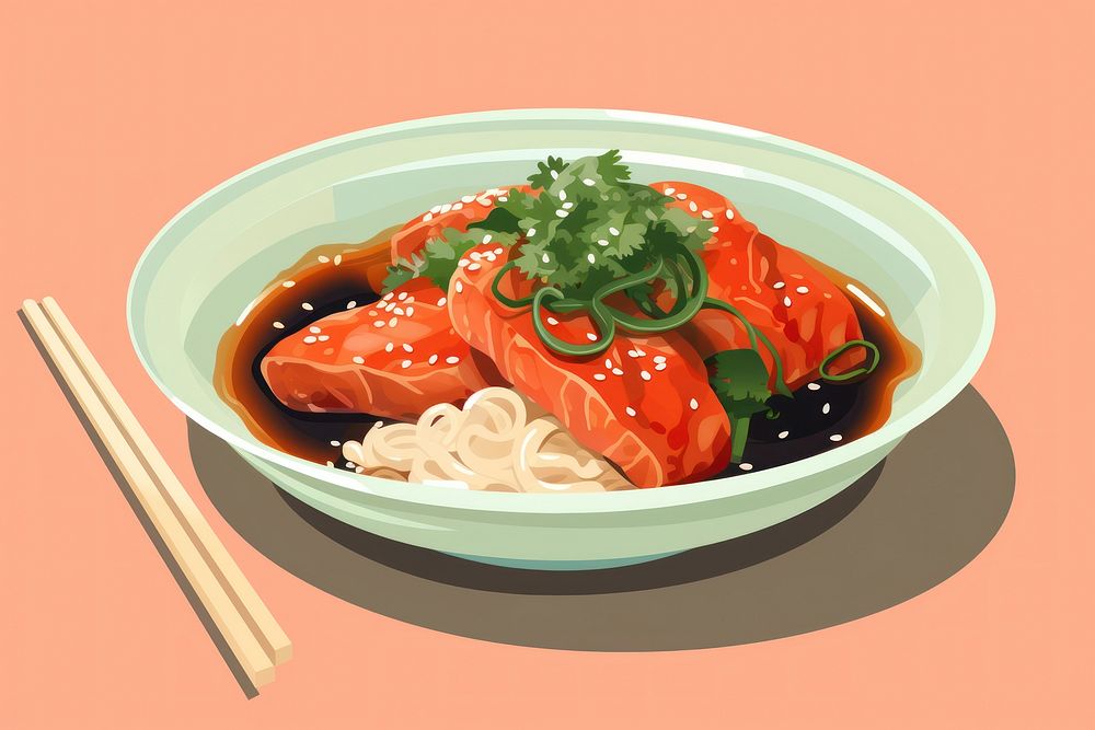 Soy sauce food chopsticks plate. AI generated Image by rawpixel.