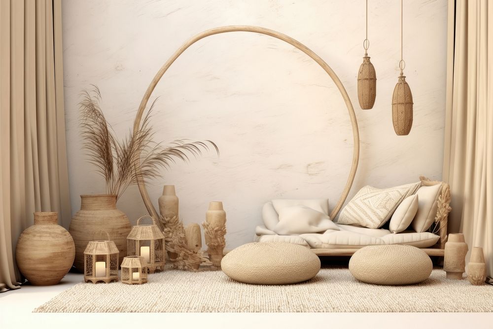 Architecture furniture pillow tranquility. AI generated Image by rawpixel.