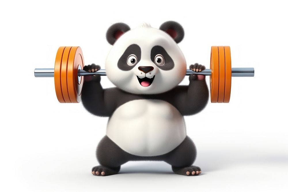 Exercise sports panda cute. AI generated Image by rawpixel.