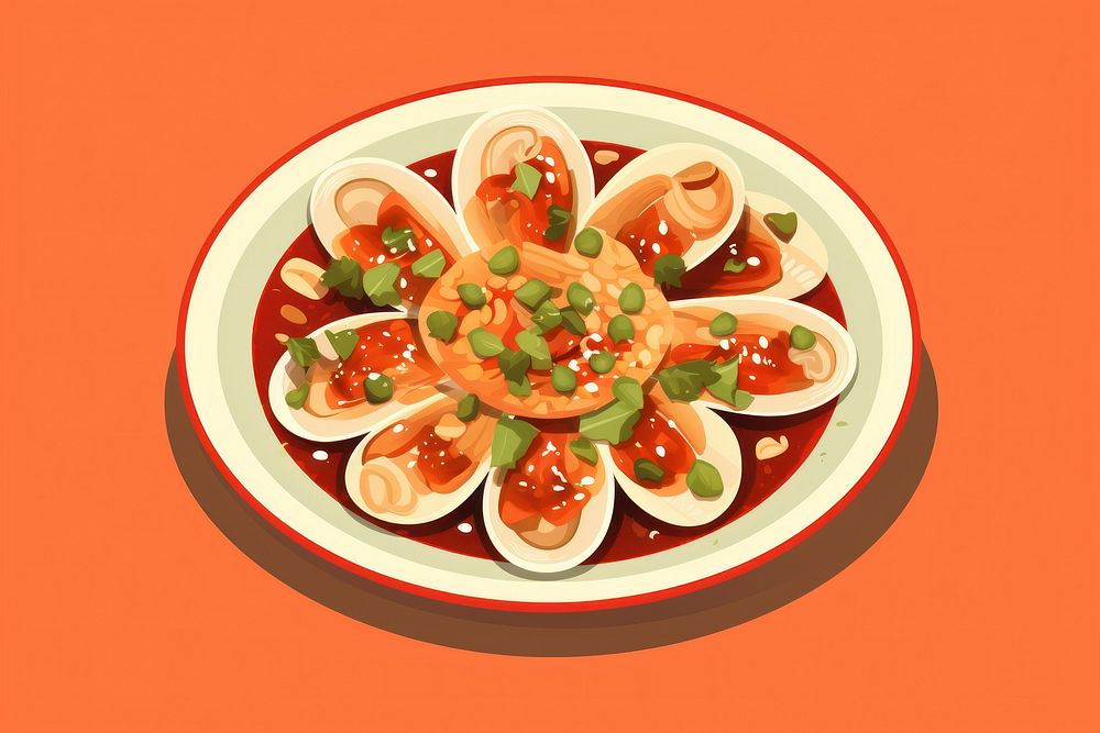 Shell food dish seafood. AI generated Image by rawpixel.