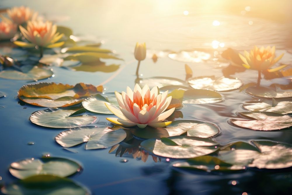 Lily outdoors nature flower. AI generated Image by rawpixel.