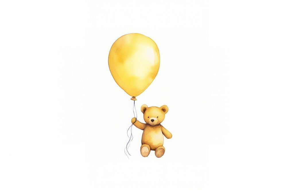 Teddy bear balloon yellow toy. AI generated Image by rawpixel.