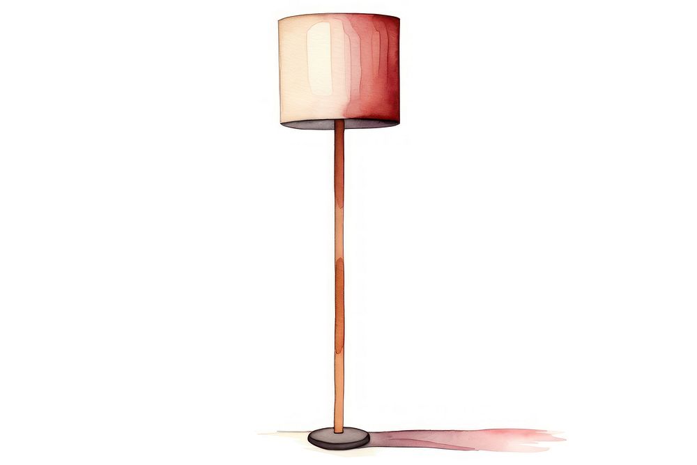 Floor lamp lampshade cartoon white background. AI generated Image by rawpixel.