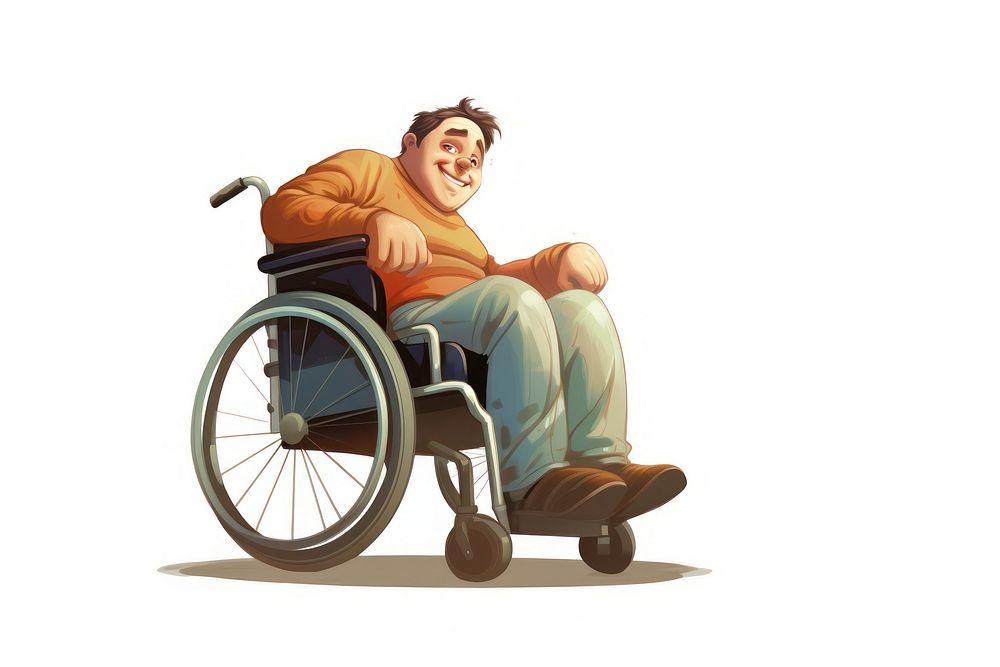 Wheelchair cartoon adult male. AI generated Image by rawpixel.