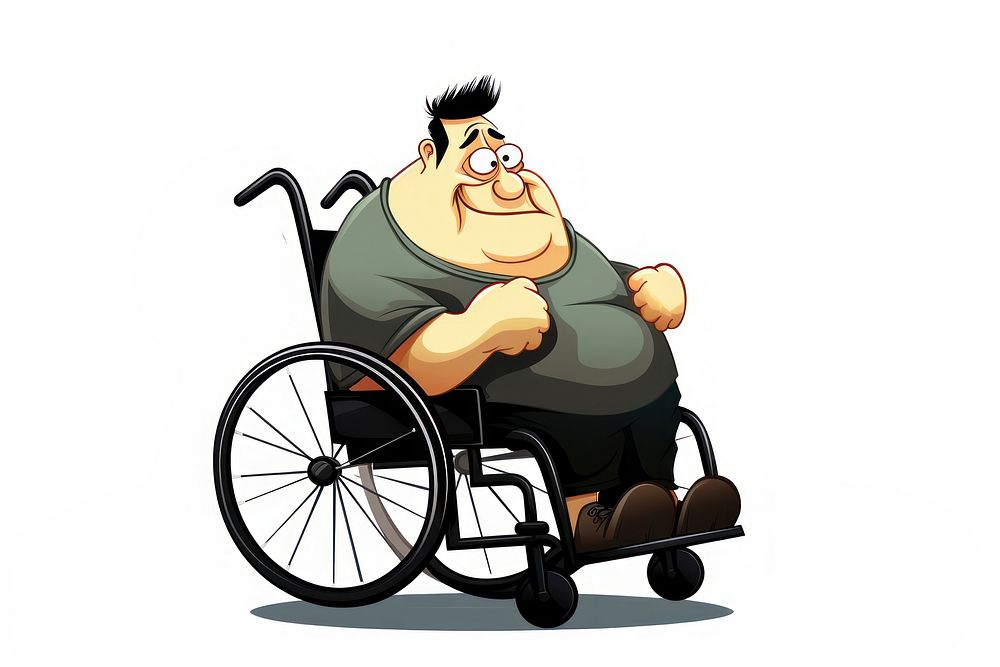 Wheelchair cartoon white background parasports. AI generated Image by rawpixel.