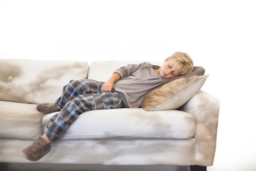 Take a nap child sofa boy. AI generated Image by rawpixel.