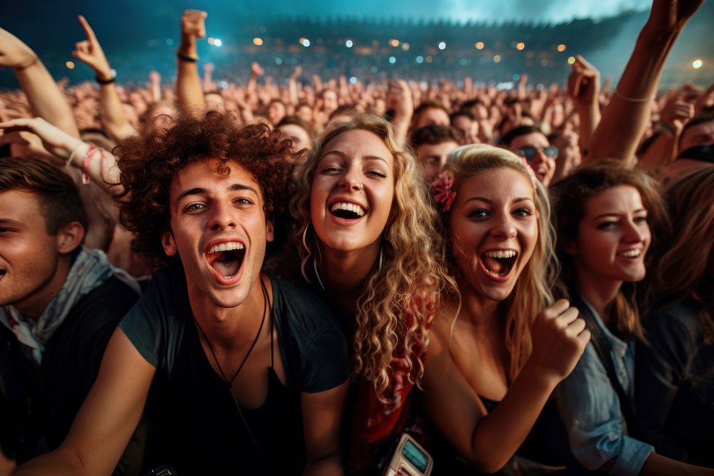 Fun laughing festival concert. AI generated Image by rawpixel.