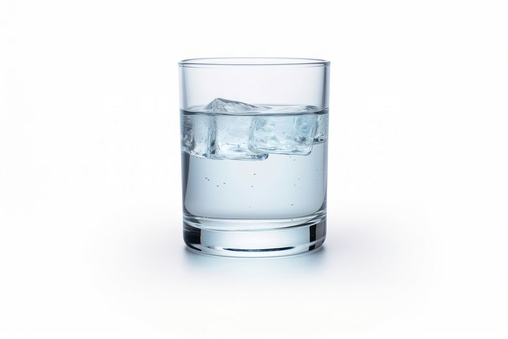 Water glass white background transparent. 