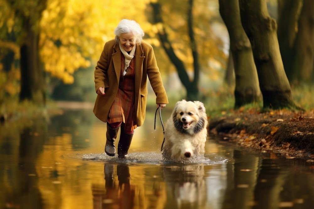 Old woman mammal animal autumn. AI generated Image by rawpixel.