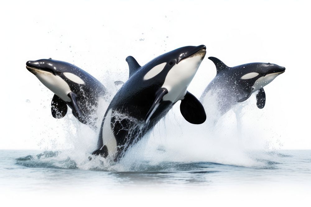 Orcas animal mammal whale. AI generated Image by rawpixel.