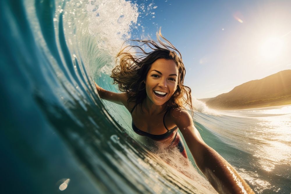 Outdoors surfing ocean recreation. AI generated Image by rawpixel.
