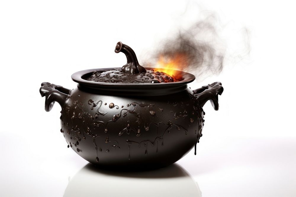Cauldron halloween appliance fireplace cookware. AI generated Image by rawpixel.