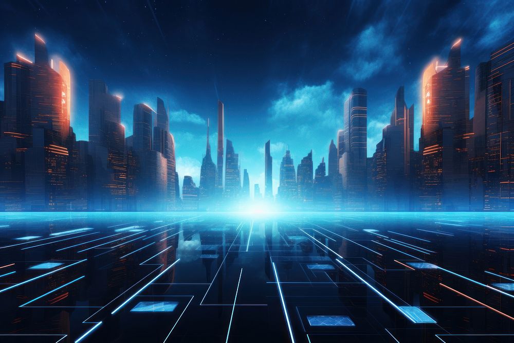 Futuristic architecture backgrounds cityscape. AI generated Image by rawpixel.