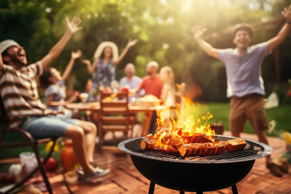 Fun grilling bonfire picnic. AI generated Image by rawpixel.