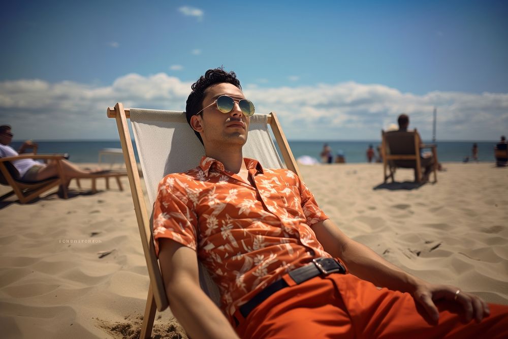Get tan beach sunbathing sunglasses. AI generated Image by rawpixel.