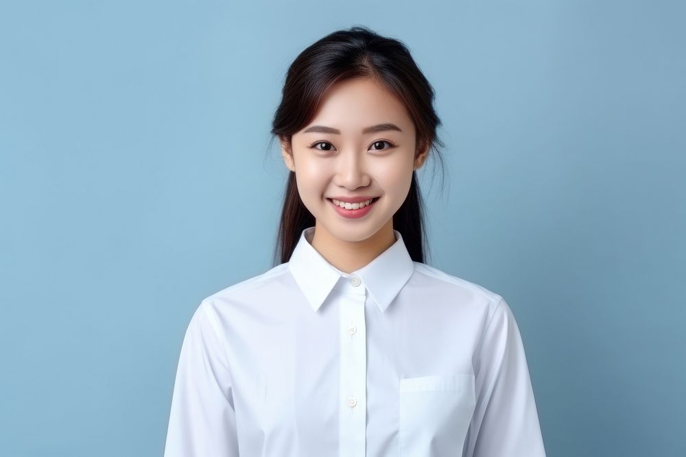 Asian woman shirt smile adult. AI generated Image by rawpixel.