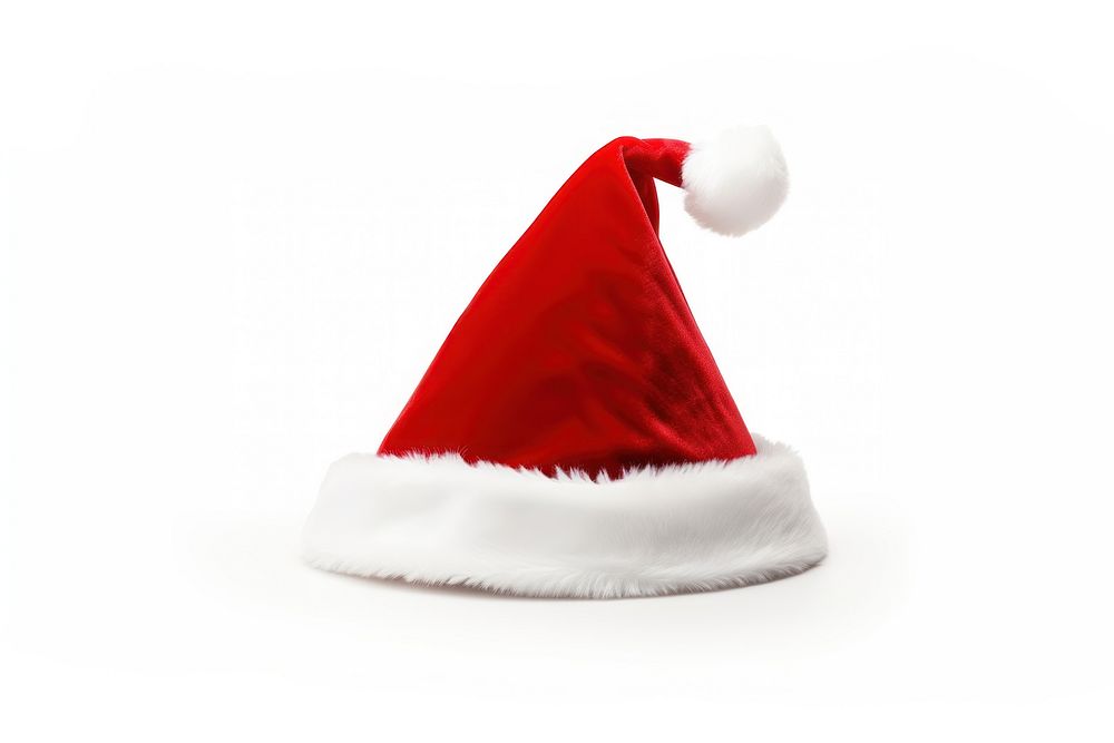 Xmas white hat white background. AI generated Image by rawpixel.