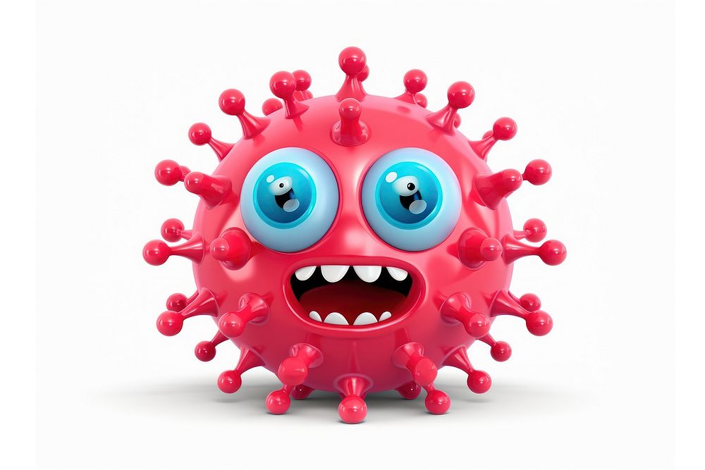 Virus cartoon toy white background. AI generated Image by rawpixel.