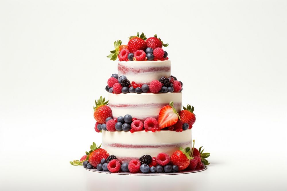 Wedding fruit cake strawberry raspberry blueberry. AI generated Image by rawpixel.