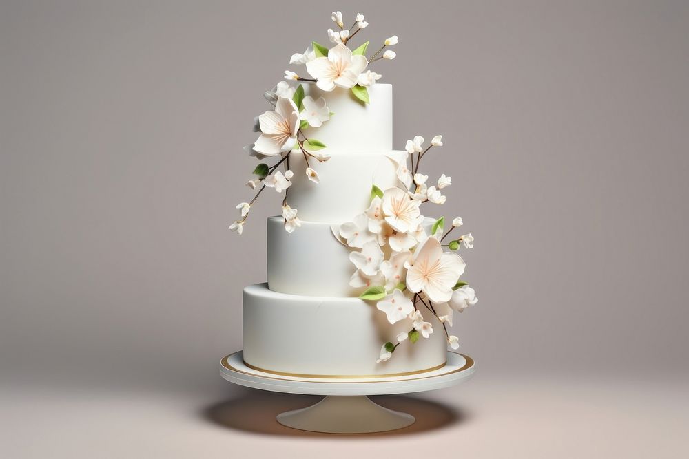 White wedding cake beautiful dessert. AI generated Image by rawpixel.