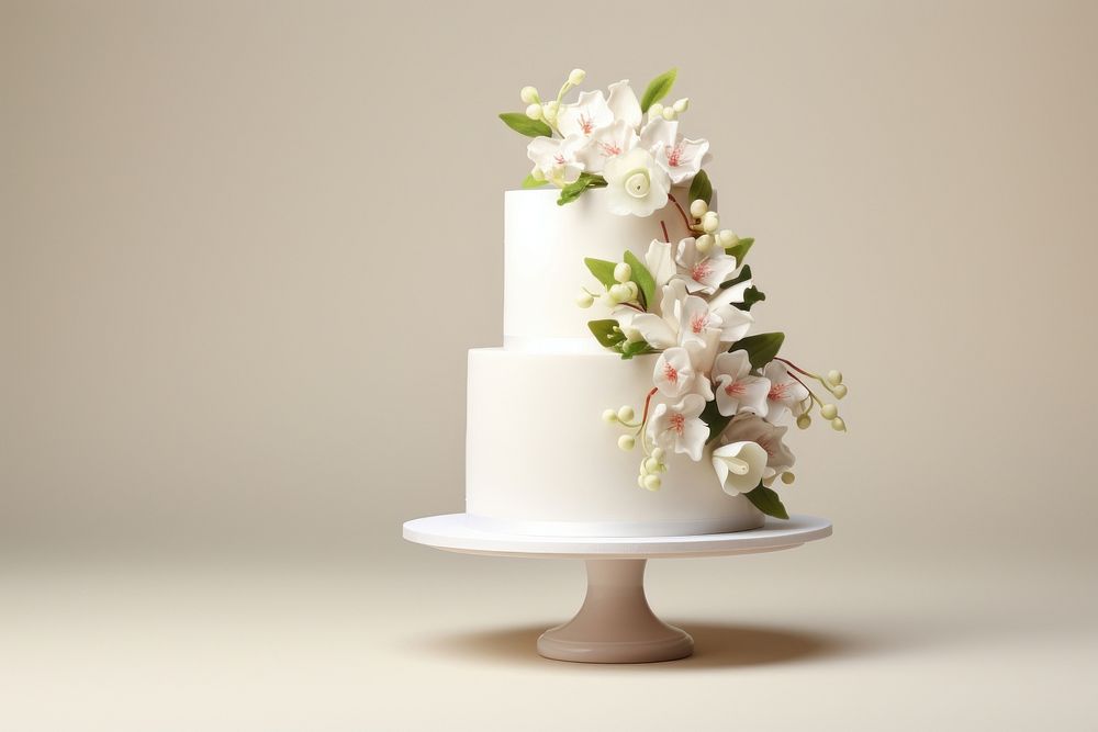 White wedding cake beautiful dessert. AI generated Image by rawpixel.