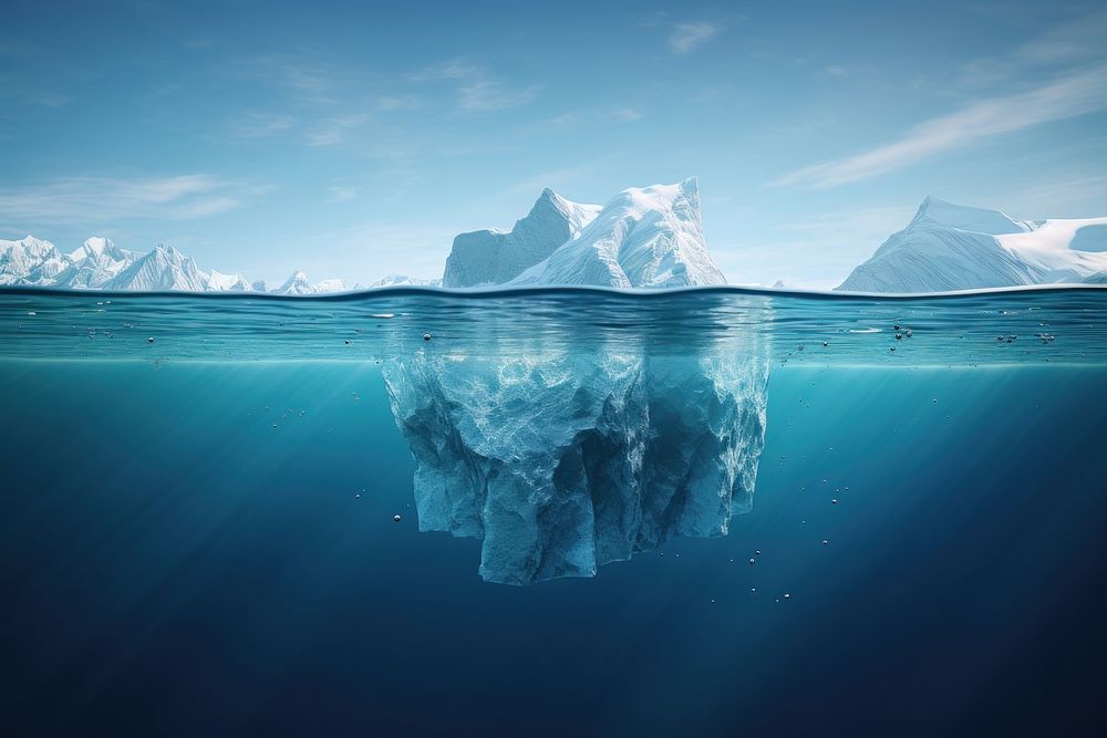 Small ice berg floating outdoors iceberg. AI generated Image by rawpixel.