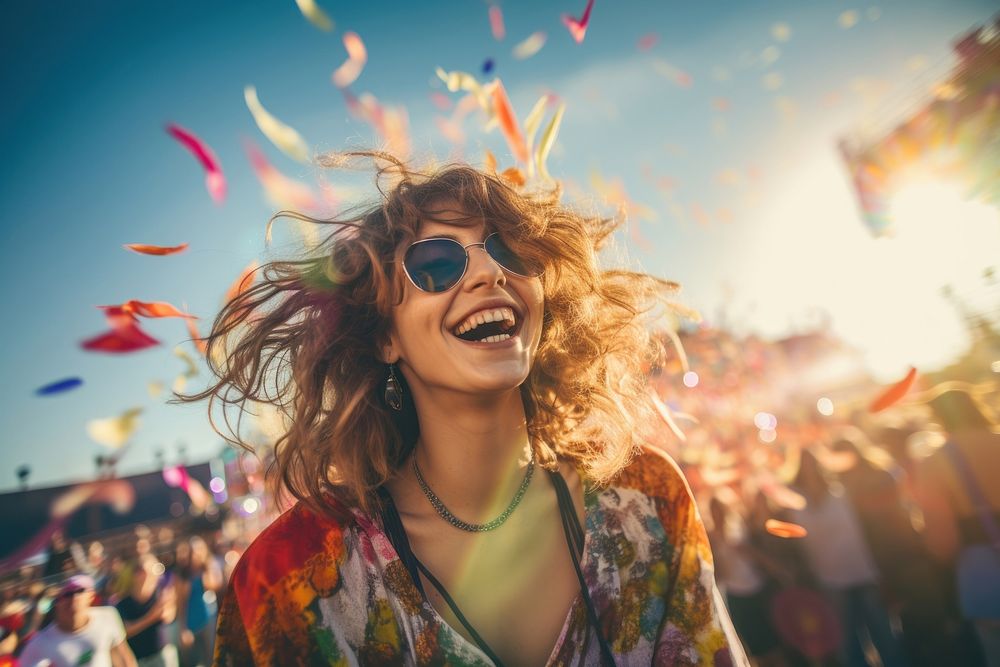 Fun festival laughing dancing. AI generated Image by rawpixel.