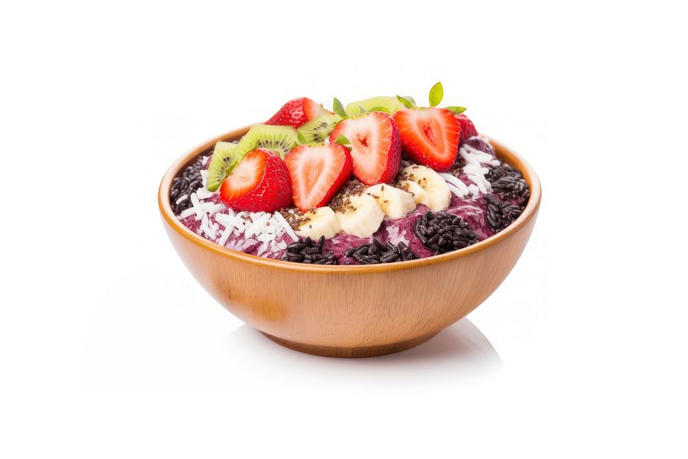 Acai bowl strawberry blueberry dessert. AI generated Image by rawpixel.