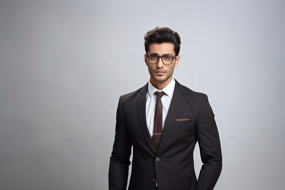Men fashion glasses portrait tuxedo