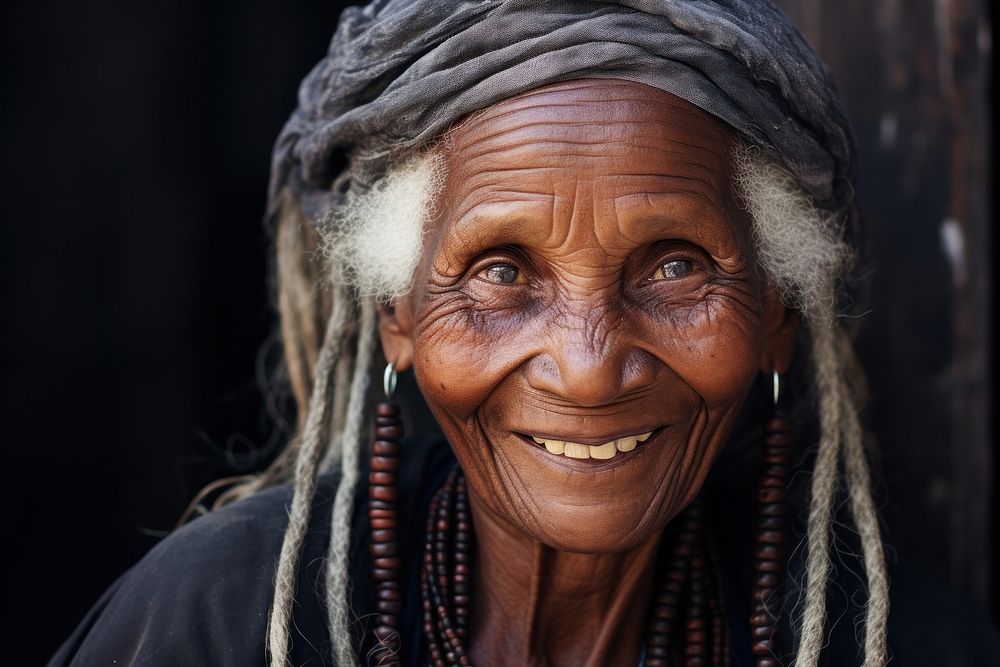 Old woman smiling adult tribe. AI generated Image by rawpixel.