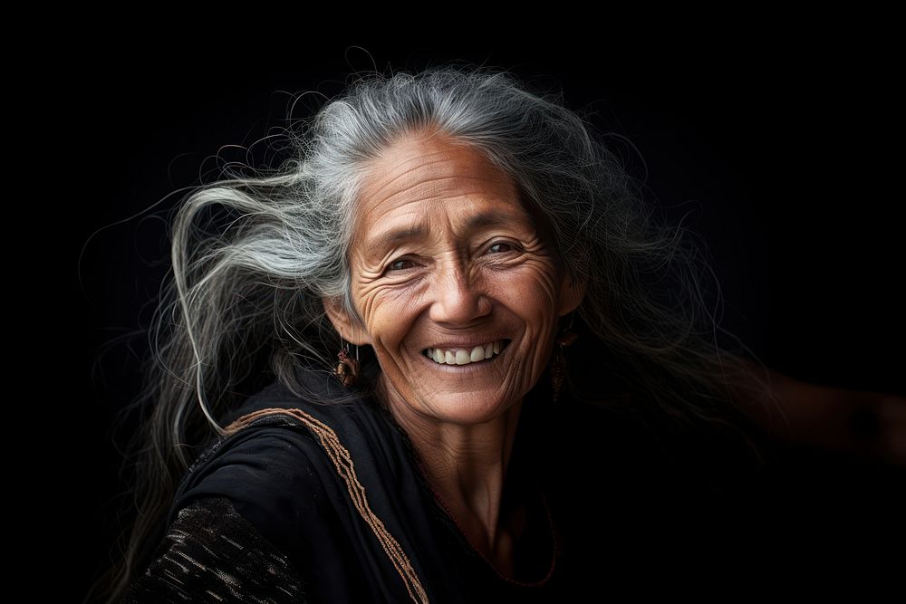 Old woman portrait laughing smiling. AI generated Image by rawpixel.