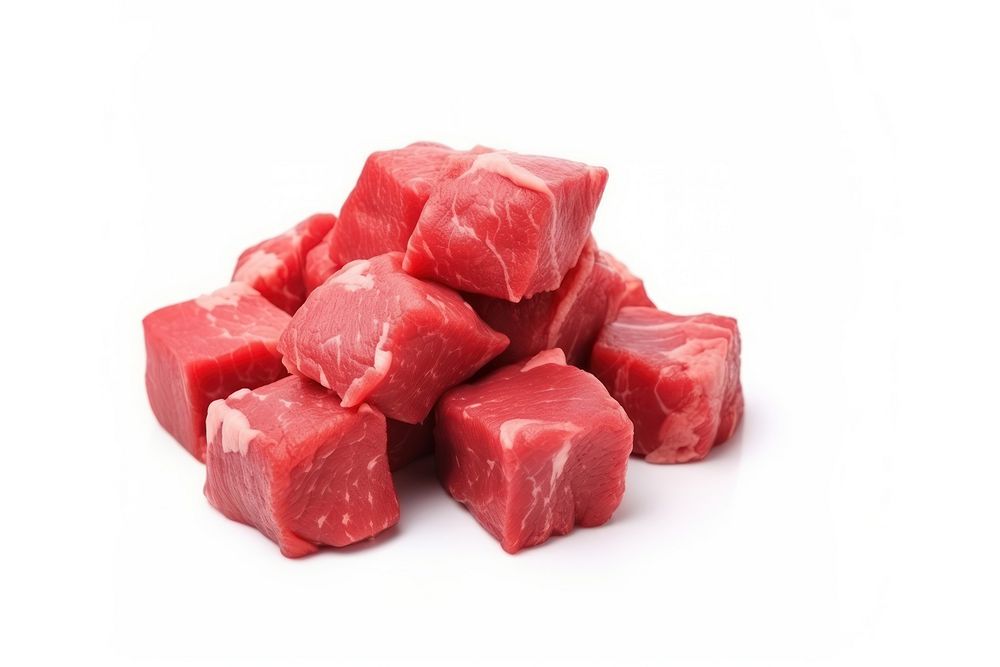 Meat beef food white background. AI generated Image by rawpixel.