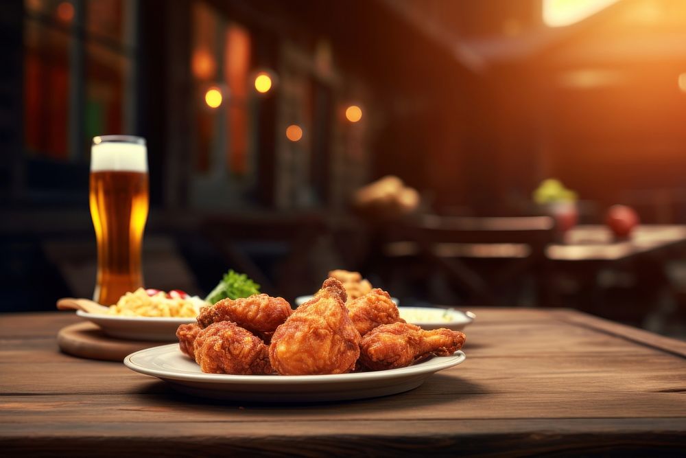 Pub chicken Deep fried plate. AI generated Image by rawpixel.