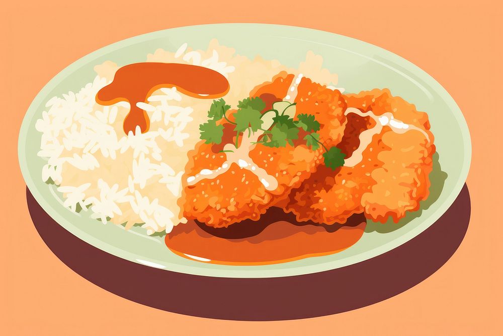 Tonkatsu curry plate food. AI generated Image by rawpixel.