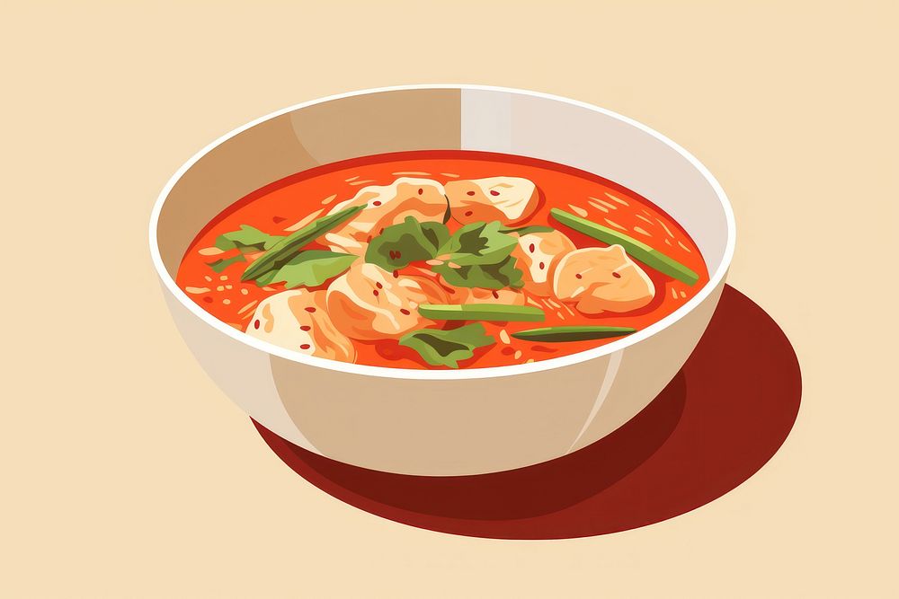Thai Food Red Curry food bowl curry. AI generated Image by rawpixel.