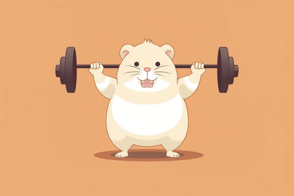 Hamster exercise cartoon sports. AI generated Image by rawpixel.
