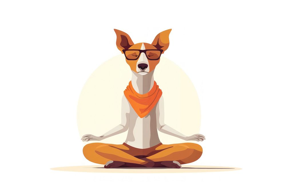 Dog meditating mammal animal yoga. AI generated Image by rawpixel.