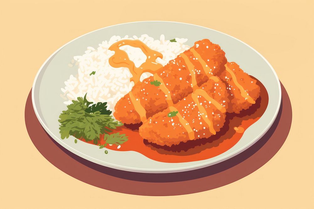 Curry plate food dish. AI generated Image by rawpixel.