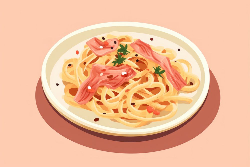 Carbonara spaghetti carbonara pasta. AI generated Image by rawpixel.