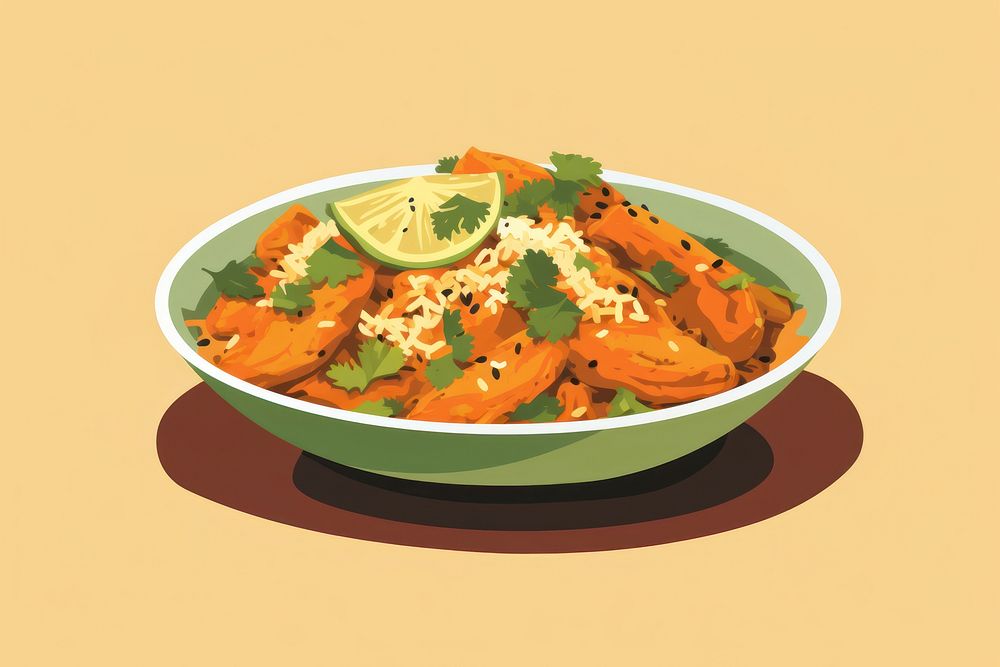 Indian Food Chicken Masala Curry food dish plate. AI generated Image by rawpixel.