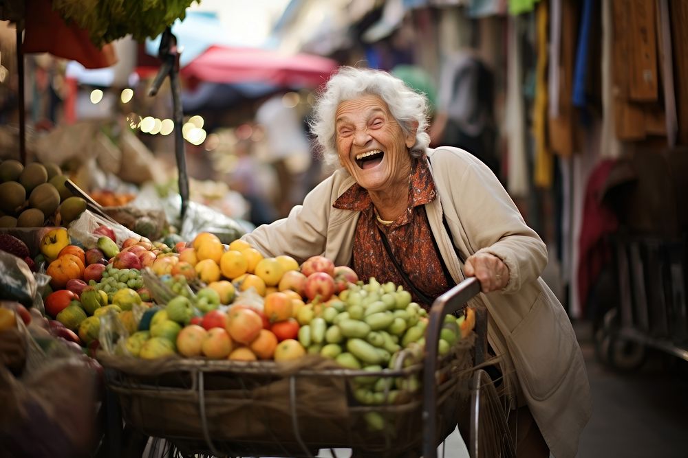 Old woman market adult women. AI generated Image by rawpixel.