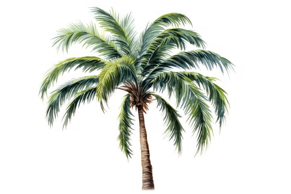 Palm tree plant white background arecaceae. AI generated Image by rawpixel.