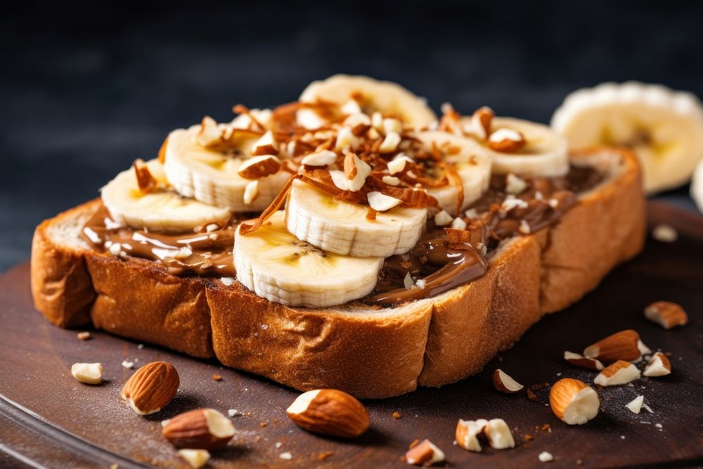 Banana toast food meal. AI generated Image by rawpixel.