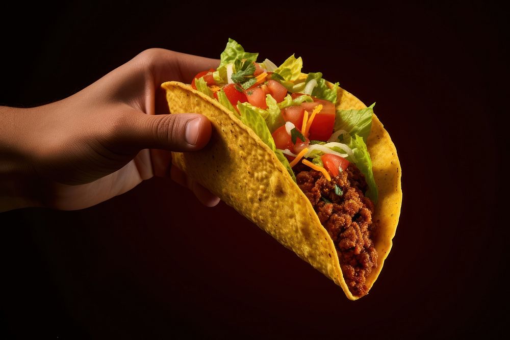 Taco sandwich holding person. AI generated Image by rawpixel.