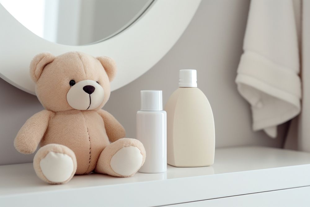 White plastic bottle toy bathroom cute. AI generated Image by rawpixel.
