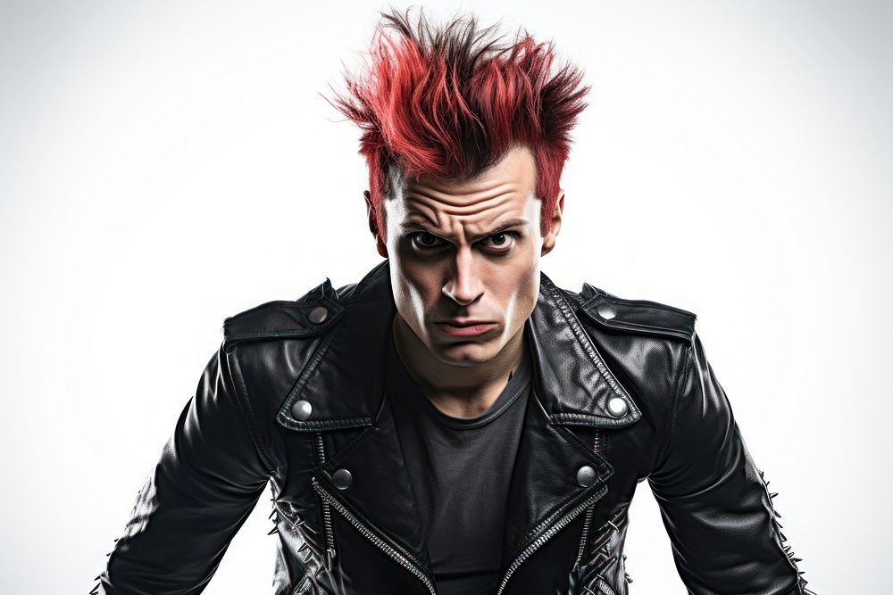 Punk rock portrait jacket adult. AI generated Image by rawpixel.