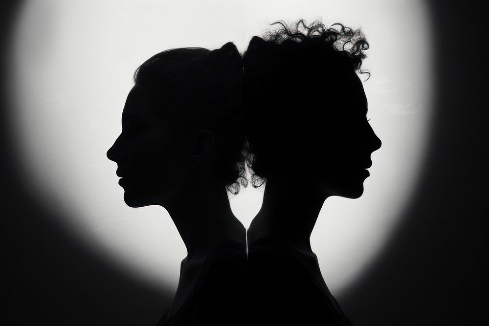 Mental health silhouette portrait adult. AI generated Image by rawpixel.